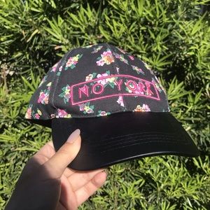 black floral baseball cap